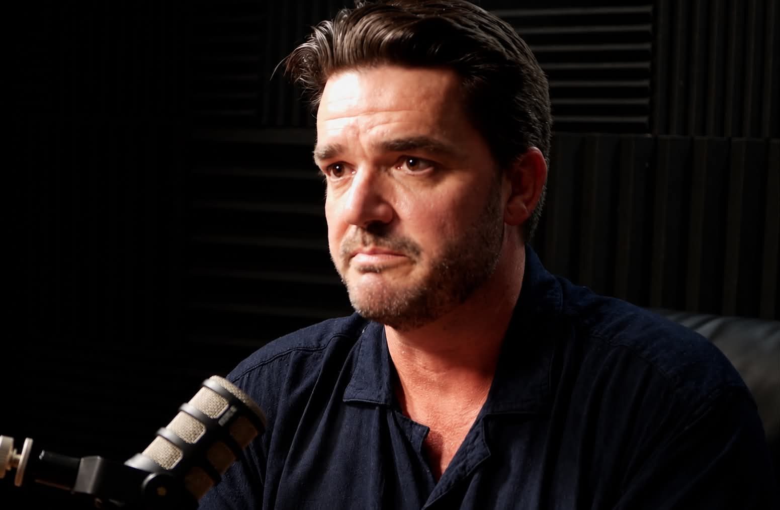 Mark Barnes recording a podcast interview